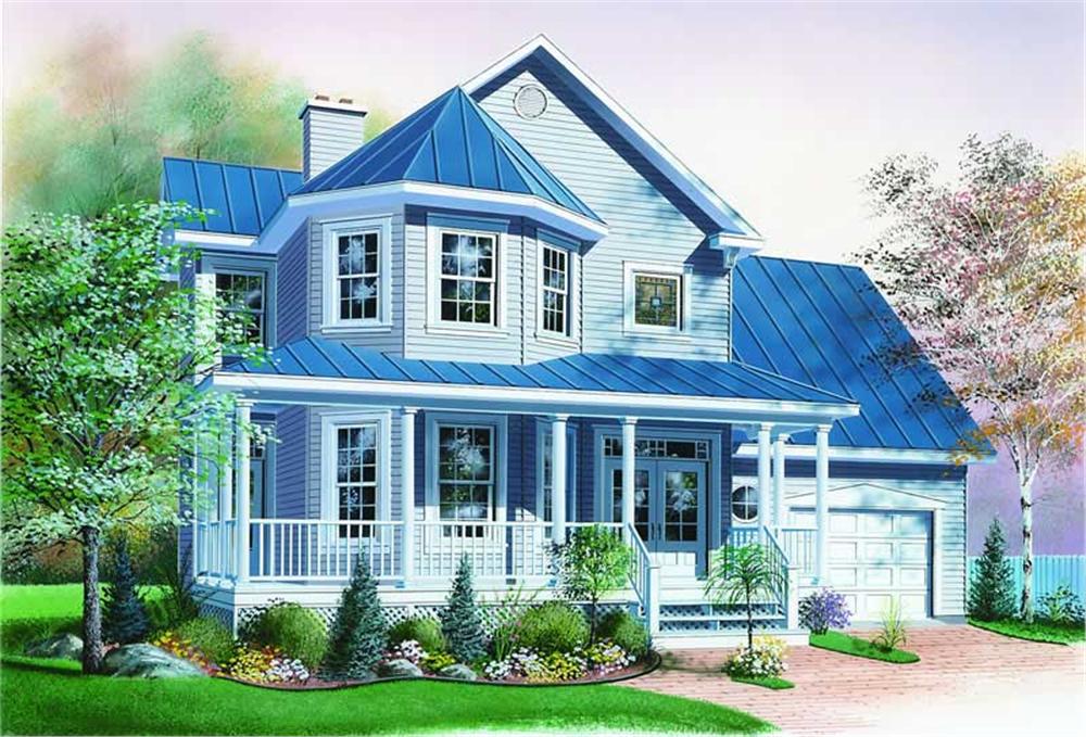 Country style home (ThePlanCollection: Plan #126-1291)