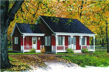 2-Bedroom, 920 Sq Ft Country House Plan - 126-1300 - Front Exterior