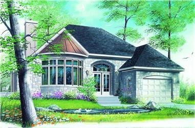 2-Bedroom, 1231 Sq Ft Contemporary House Plan - 126-1307 - Front Exterior