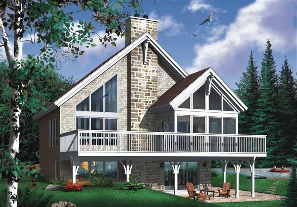 Front elevation of Lake home (ThePlanCollection: House Plan #126-1316)