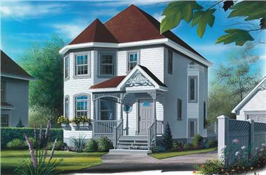 3-Bedroom, 1584 Sq Ft Small House Plans - 126-1365 - Front Exterior