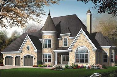 3-Bedroom, 3631 Sq Ft Contemporary House Plan - 126-1445 - Front Exterior
