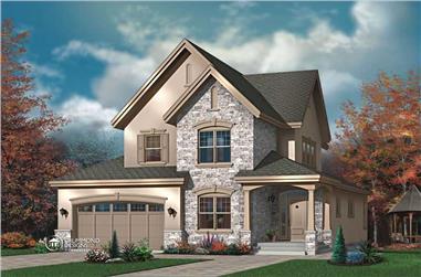 3-Bedroom, 2565 Sq Ft Contemporary House Plan - 126-1461 - Front Exterior