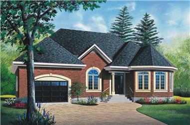 2-Bedroom, 1127 Sq Ft Ranch House Plan - 126-1464 - Front Exterior