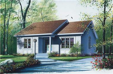 2-Bedroom, 948 Sq Ft Bungalow House Plan - 126-1488 - Front Exterior