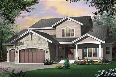 4-Bedroom, 3943 Sq Ft Country House Plan - 126-1493 - Front Exterior