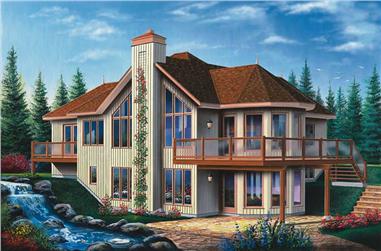 3-Bedroom, 2800 Sq Ft Lake House Plan - 126-1495 - Front Exterior