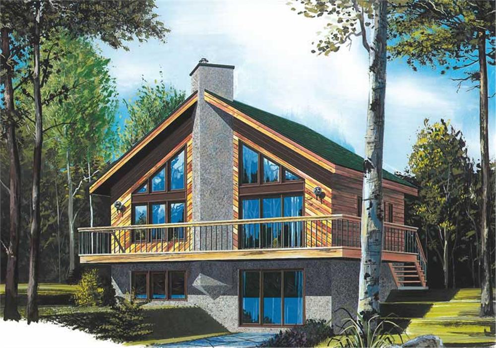 Front elevation of Lake home (ThePlanCollection: House Plan #126-1520)