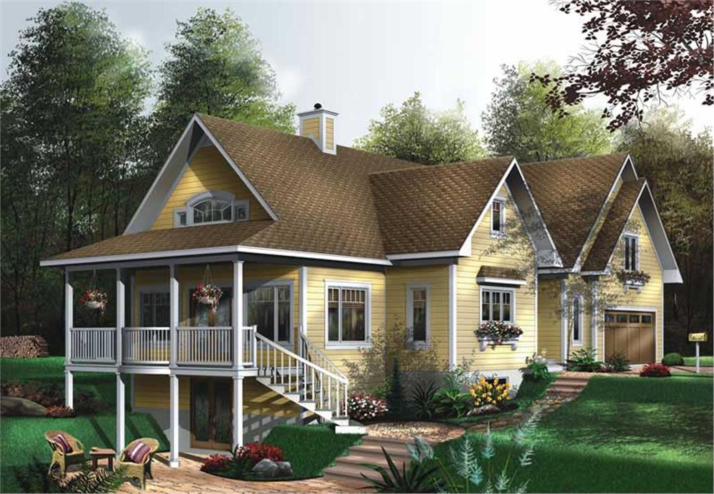 Front elevation of Coastal home (ThePlanCollection: House Plan #126-1533)