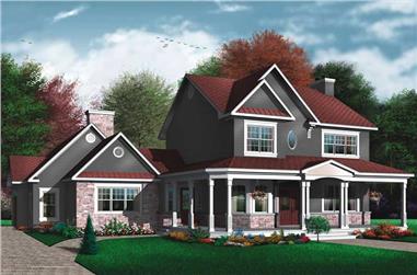 3-Bedroom, 2448 Sq Ft Country Home Plan - 126-1575 - Main Exterior