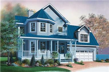 3-Bedroom, 1826 Sq Ft Country Home Plan - 126-1588 - Main Exterior