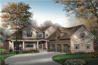 4-Bedroom, 3136 Sq Ft Contemporary House Plan - 126-1608 - Front Exterior