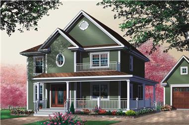 3-Bedroom, 1678 Sq Ft Country Home Plan - 126-1624 - Main Exterior