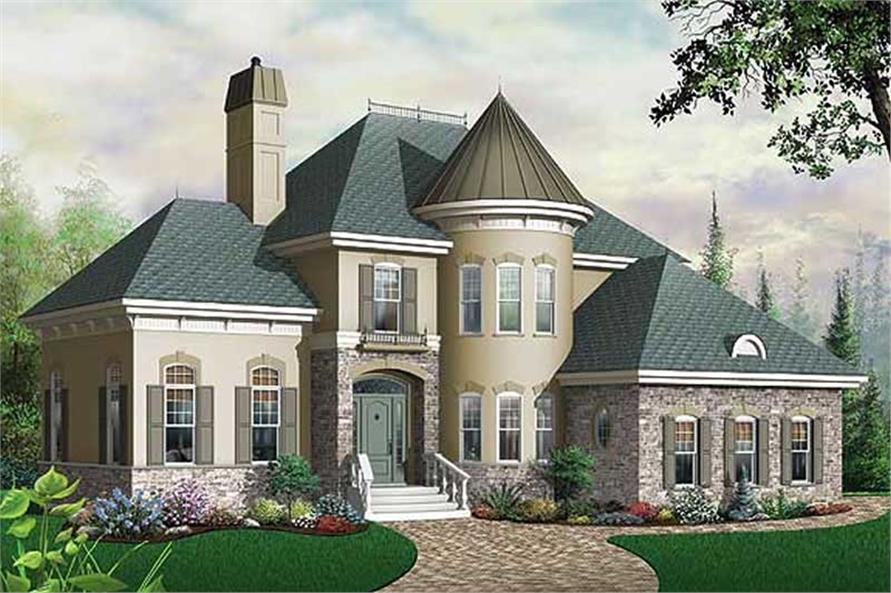 3-Bedroom, 2338 Sq Ft European House Plan - 126-1637 - Front Exterior