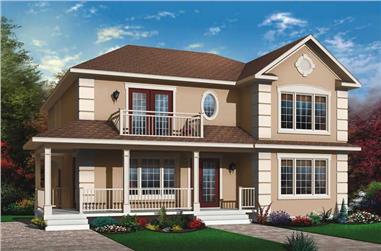 3-Bedroom, 2516 Sq Ft Country Duplex Plan - 126-1639 - Front Exterior
