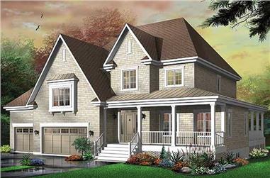 3-Bedroom, 3805 Sq Ft Country House Plan - 126-1659 - Front Exterior