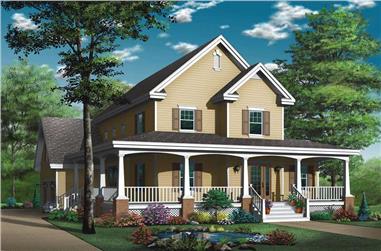 3-Bedroom, 2008 Sq Ft Country Home Plan - 126-1789 - Main Exterior