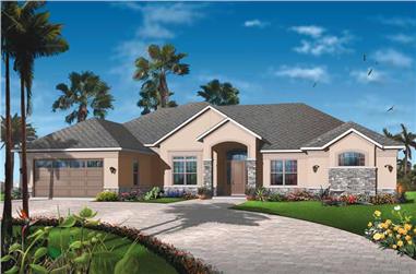 4-Bedroom, 2842 Sq Ft Ranch House Plan - 126-1802 - Front Exterior
