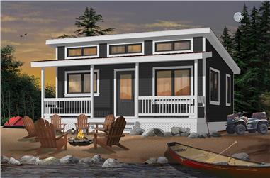 1-Bedroom, 576 Sq Ft Cottage House Plan - 126-1841 - Front Exterior