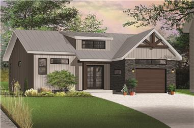 2-Bedroom, 1339 Sq Ft Transitional Home Plan - 126-1846 - Main Exterior