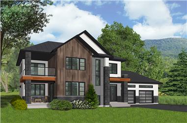 3-Bedroom, 2164 Sq Ft Contemporary Home Plan - 126-1850 - Main Exterior