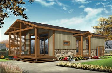 2-Bedroom, 700 Sq Ft Cottage House Plan - 126-1855 - Front Exterior
