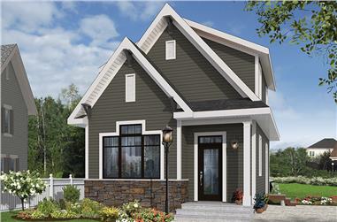 3-Bedroom, 943 Sq Ft Country House Plan - 126-1856 - Front Exterior