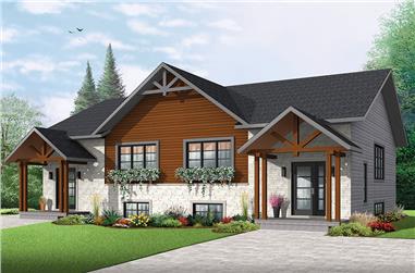 6-Bedroom, 3400 Sq Ft Multi-Unit House Plan - 126-1860 - Front Exterior