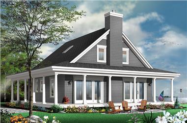 4-Bedroom, 1857 Sq Ft Country Home Plan - 126-1876 - Main Exterior
