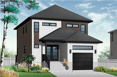 3-Bedroom, 1679 Sq Ft Contemporary House Plan - 126-1886 - Front Exterior