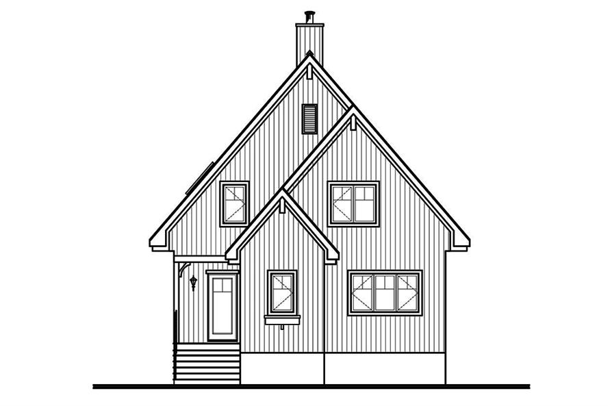 126-1890: Home Plan Rear Elevation