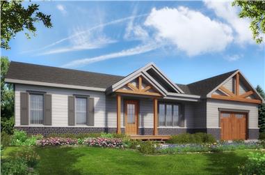 2-Bedroom, 998 Sq Ft Country House Plan - 126-1906 - Front Exterior