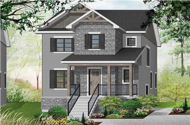 3-Bedroom, 1652 Sq Ft Contemporary Home Plan - 126-1912 - Main Exterior