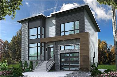 4-Bedroom, 2467 Sq Ft Modern House Plan - 126-1924 - Front Exterior