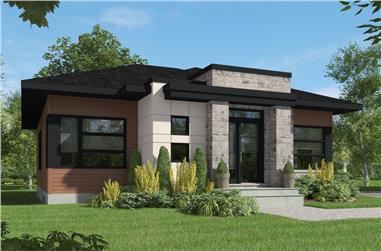 2-Bedroom, 1266 Sq Ft Contemporary House Plan - 126-1927 - Front Exterior