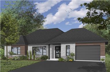 2-Bedroom, 2012 Sq Ft Contemporary House Plan - 126-1928 - Front Exterior