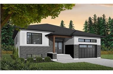 3-Bedroom, 1590 Sq Ft Contemporary Home Plan - 126-1943 - Main Exterior