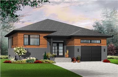 2-Bedroom, 1339 Sq Ft Contemporary Home Plan - 126-1944 - Main Exterior