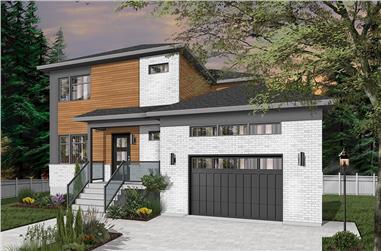 3-Bedroom, 2105 Sq Ft Contemporary Home Plan - 126-1952 - Main Exterior