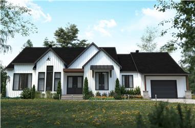 3-Bedroom, 1953 Sq Ft Contemporary Home Plan - 126-1999 - Main Exterior