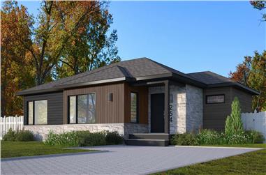 2-Bedroom, 998 Sq Ft Contemporary Home Plan - 126-2007 - Main Exterior