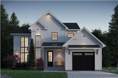 3-Bedroom, 1583 Sq Ft Contemporary Home Plan - 126-2019 - Main Exterior