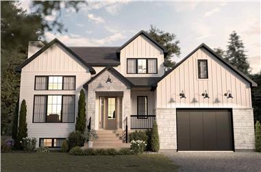 3-Bedroom, 3012 Sq Ft Contemporary Home Plan - 126-2020 - Main Exterior