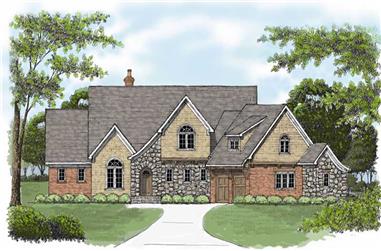 4-Bedroom, 3798 Sq Ft Country House Plan - 127-1021 - Front Exterior