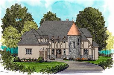 4-Bedroom, 4926 Sq Ft French House Plan - 127-1033 - Front Exterior