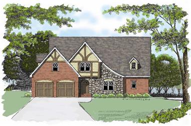 4-Bedroom, 2896 Sq Ft Country Home Plan - 127-1044 - Main Exterior