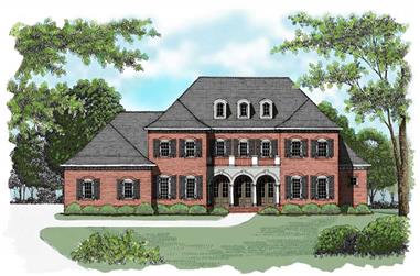 4-Bedroom, 4574 Sq Ft Colonial Home Plan - 127-1051 - Main Exterior