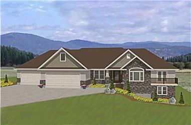 3-Bedroom, 4603 Sq Ft Luxury House Plan - 129-1000 - Front Exterior