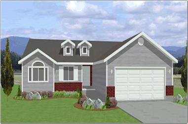 3-Bedroom, 1309 Sq Ft Contemporary Home Plan - 129-1014 - Main Exterior
