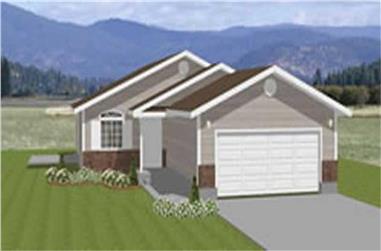 3-Bedroom, 1504 Sq Ft Contemporary Home Plan - 129-1023 - Main Exterior